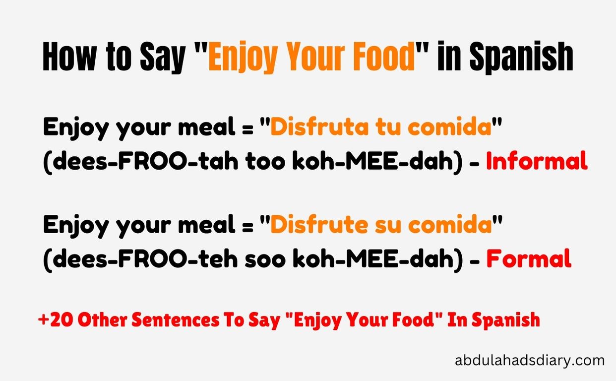 How to Say “Enjoy Your Food” in Spanish – Formally, Informally, English Pronunciation